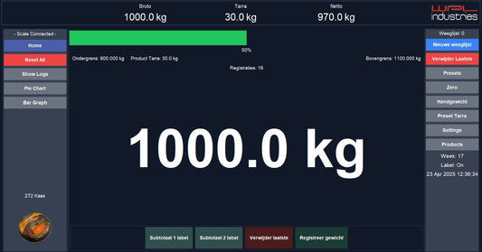 BRS Software voor Vloerweegschalen – Slim Wegen, Registreren en Labelen